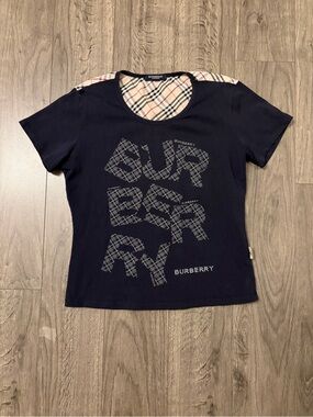 Burberry London women’s ' Navy Short Sleeve Logo Tee